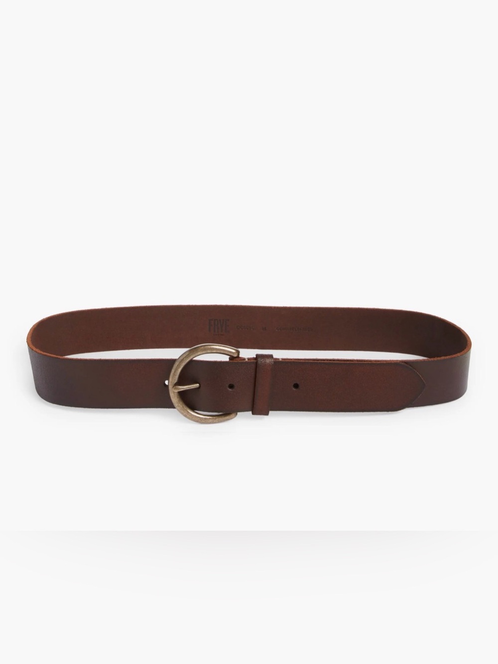 FRYE Belt Large Brown Flat Distressed Leather & Antiqued Buckle Classic Boho New